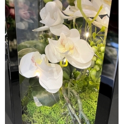 LAMPION latarenka ze storczykami i lampkami LED